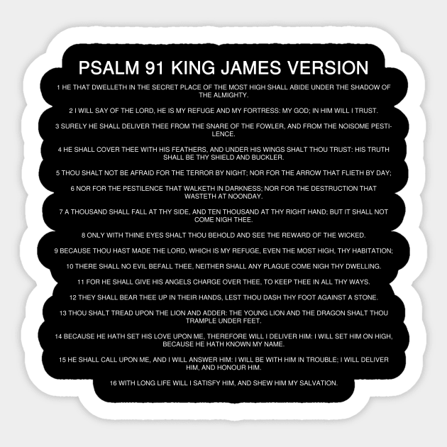 Psalm 91 Bible Verses Text Quotes King James Version Sticker by Holy Bible Verses